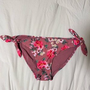 Floral Bikini Bottom with Side Ties